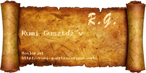 Rumi Gusztáv névjegykártya